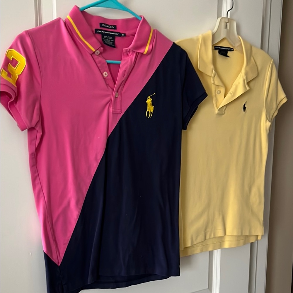 Ralph Lauren Pink and Blue Polo Shirt Classic Design